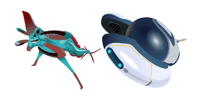 Subnautica Reaper Leviathan and Seamothcustom cursor pack