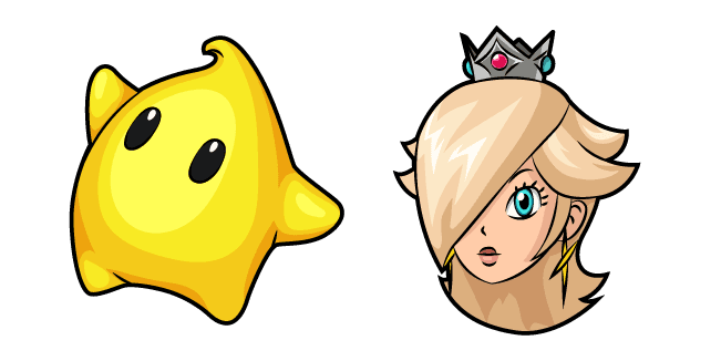 Super Mario Rosalina and Lumacustom cursor pack