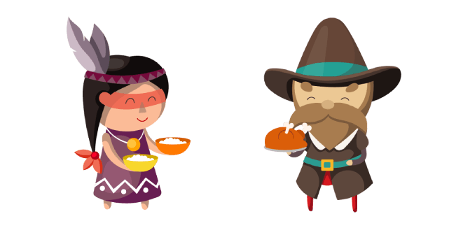 Thanksgiving Day Indian and Pilgrimcustom cursor pack