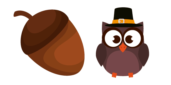 Thanksgiving Day Owl and Acorncustom cursor pack