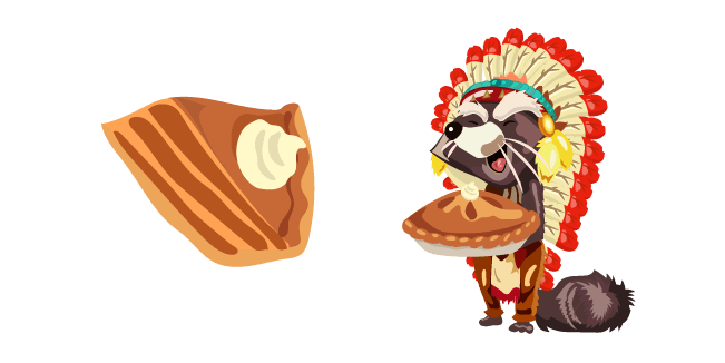 Thanksgiving Day Raccoon and Pumpkin Piecustom cursor pack