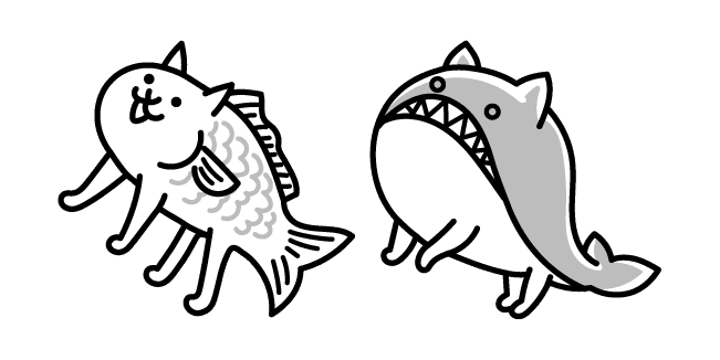 The Battle Cats Fish Cat and Whale Catcustom cursor pack