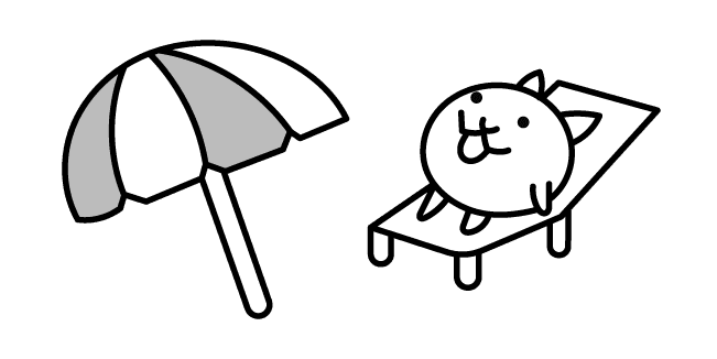 The Battle Cats Island Cat and Umbrellacustom cursor pack