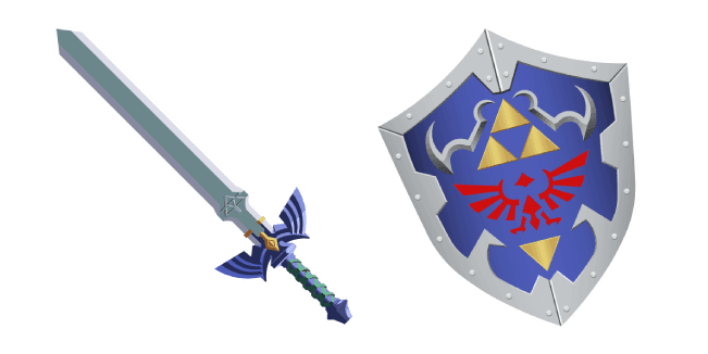 The Legend of Zelda Master Sword and Hylian Shieldcustom cursor pack