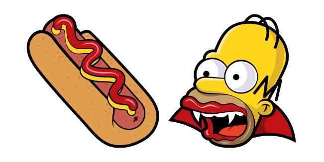 The Simpsons Homer Vampire and Hot Dogcustom cursor pack