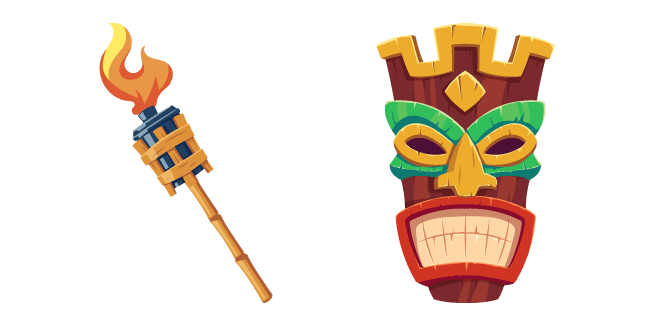 Tiki Mask and Burning Torchcustom cursor pack