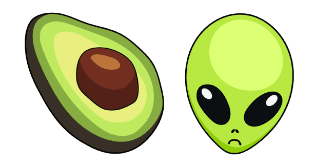 VSCO Girl Avocado and Aliencustom cursor pack