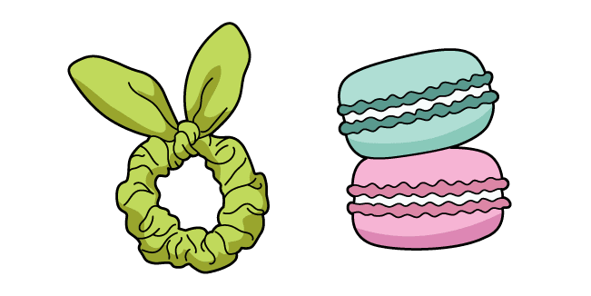 VSCO Girl Bunny Scrunchie and Macaroncustom cursor pack