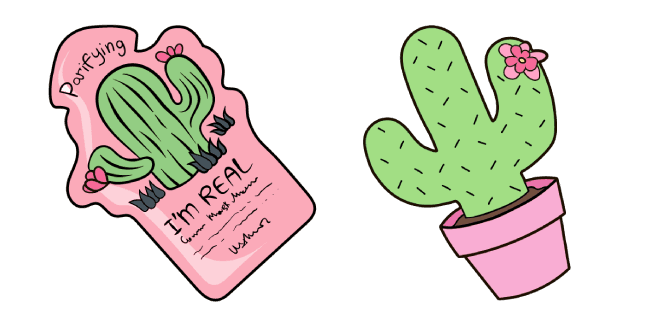 VSCO Girl Cactus Mask and Plantcustom cursor pack