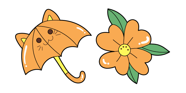 VSCO Girl Cat Umbrella and Flowercustom cursor pack