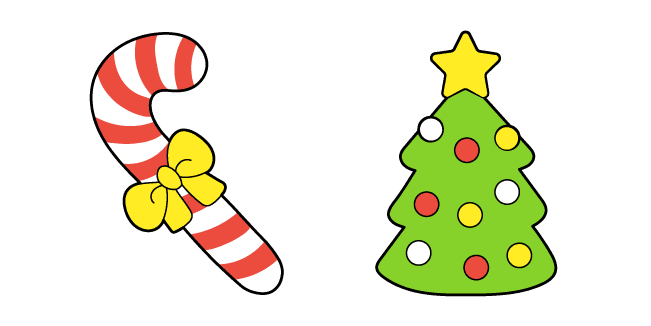 VSCO Girl Christmas Tree and Candy Canecustom cursor pack