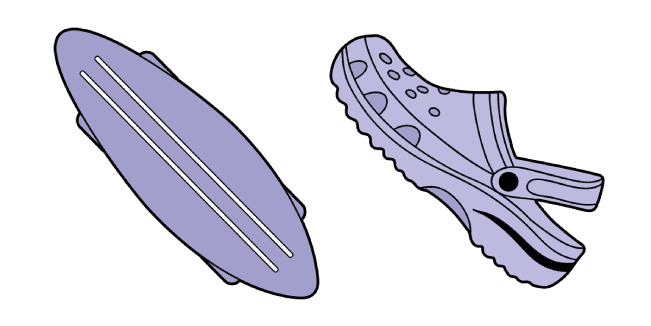 VSCO Girl Crocs Clog and Penny Boardcustom cursor pack