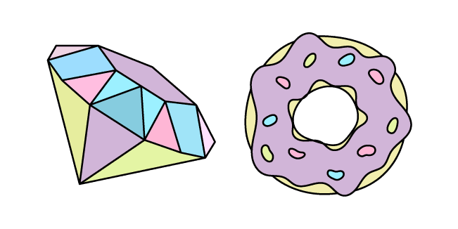 VSCO Girl Diamond and Donutcustom cursor pack