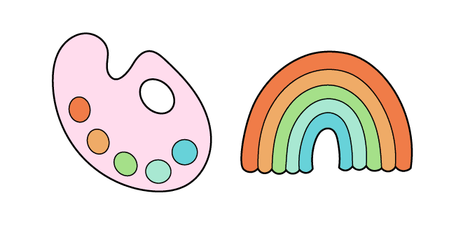 VSCO Girl Drawing Board and Rainbowcustom cursor pack