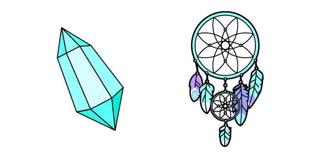 VSCO Girl Dream Catcher and Crystalcustom cursor pack