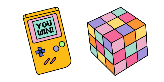 VSCO Girl Game Box and Rubik's Cubecustom cursor pack