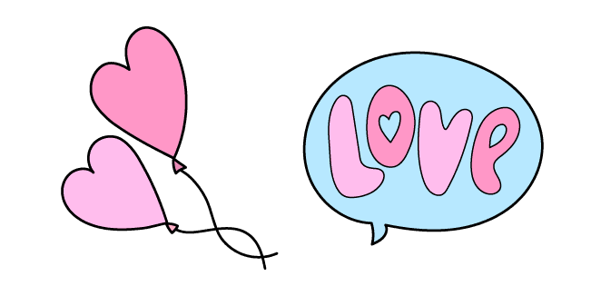 VSCO Girl Heart Balloons and Lovecustom cursor pack