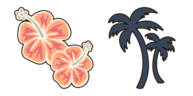 VSCO Girl Hibiscus and Palmscustom cursor pack