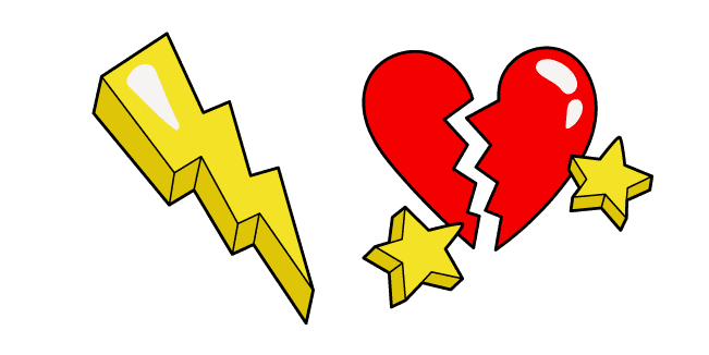 VSCO Girl Lightning and Broken Heartcustom cursor pack