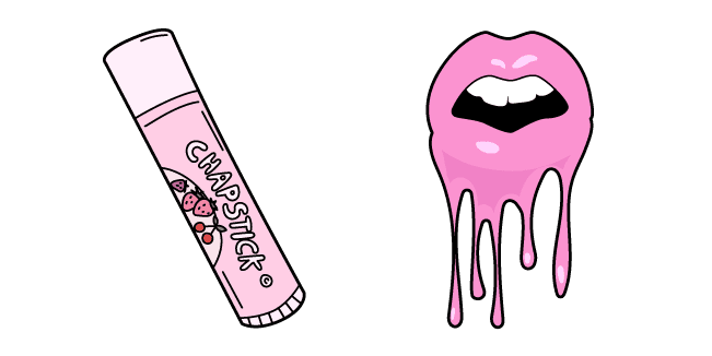 VSCO Girl Lip Balm and Dripping Lipscustom cursor pack