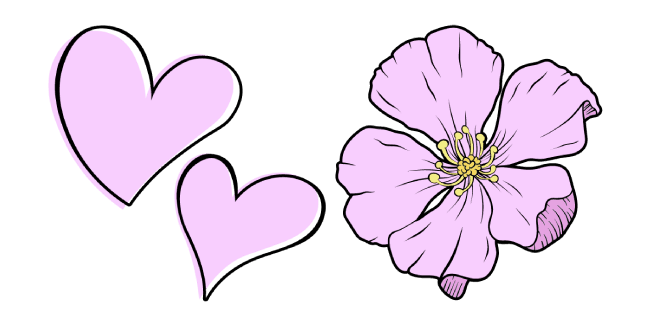 VSCO Girl Love Hearts and Sakura Flowercustom cursor pack