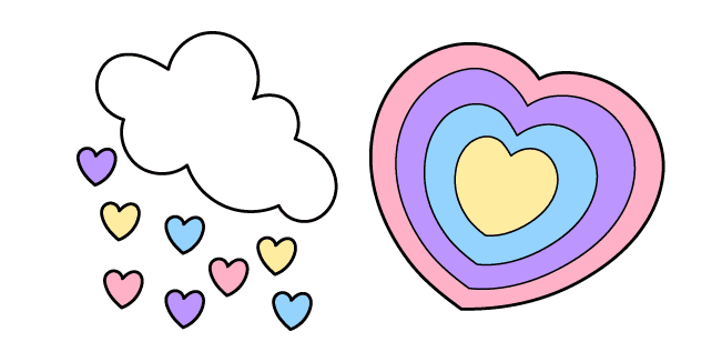 VSCO Girl Love Rain and Heartcustom cursor pack