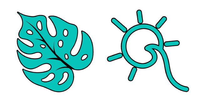 VSCO Girl Monstera and Wave Suncustom cursor pack