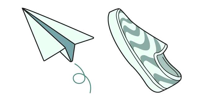 VSCO Girl Paper Plane and Sneakercustom cursor pack