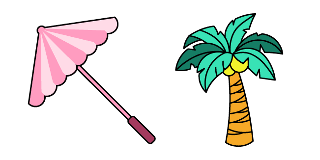 VSCO Girl Parasol and Palm Treecustom cursor pack