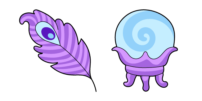 VSCO Girl Peacock Feather and Magic Ballcustom cursor pack