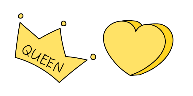 VSCO Girl Queen Crown and Heartcustom cursor pack