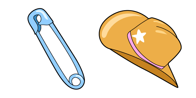 VSCO Girl Safety Pin and Cowboy Hatcustom cursor pack