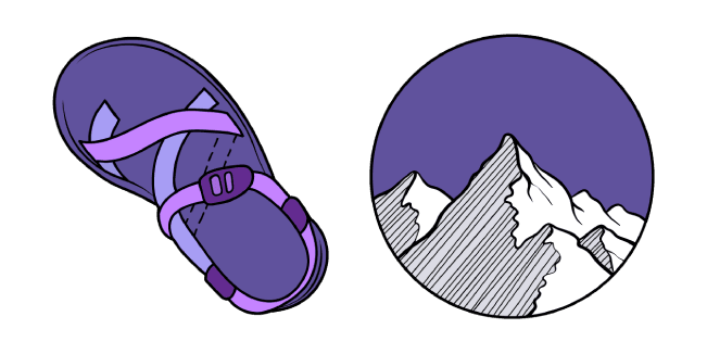 VSCO Girl Sandals and Mountainscustom cursor pack