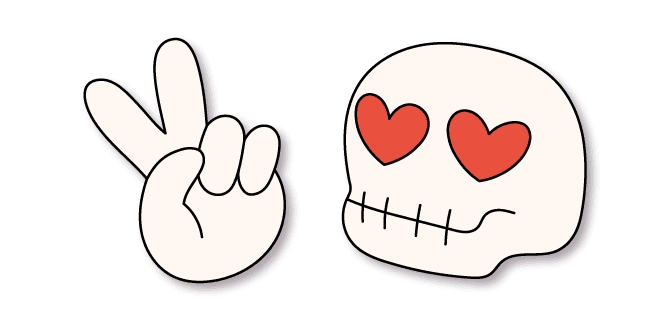 VSCO Girl Skeleton and Peacecustom cursor pack