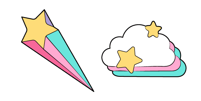 VSCO Girl Star and Cloudcustom cursor pack