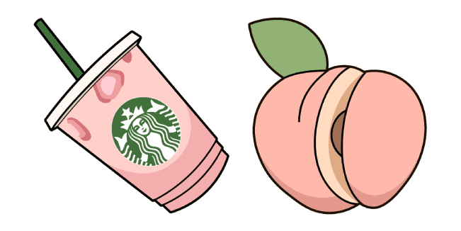 VSCO Girl Starbucks Cup and Peachcustom cursor pack