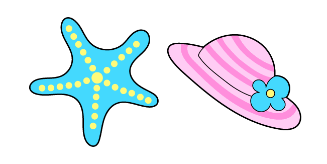 VSCO Girl Starfish and Striped Hatcustom cursor pack