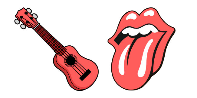 VSCO Girl Ukulele and Rolling Stones Tonguecustom cursor pack