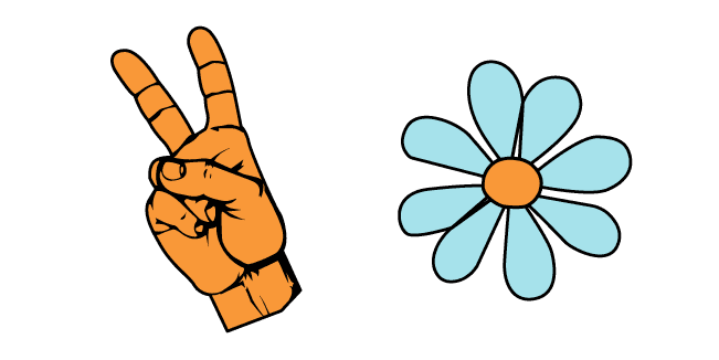 VSCO Girl Victory Hand and Flowercustom cursor pack