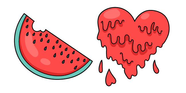 VSCO Girl Watermelon and Heartcustom cursor pack