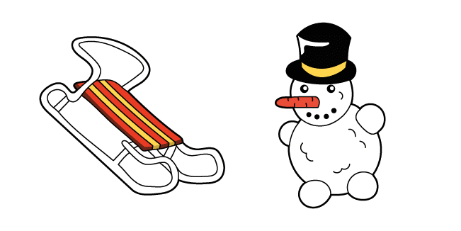 VSCO Girl Winter Sled and Snowmancustom cursor pack