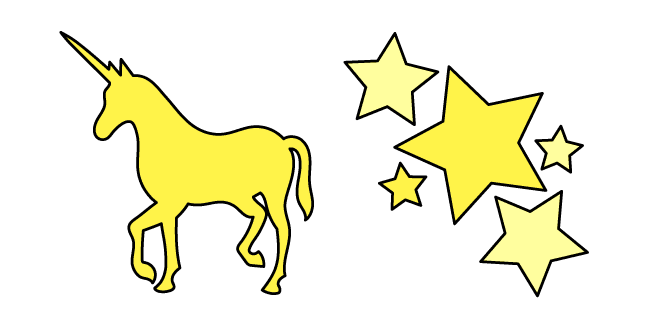 VSCO Girl Yellow Unicorn and Starscustom cursor pack