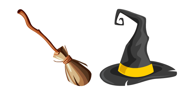 Witch Broom and Hatcustom cursor pack