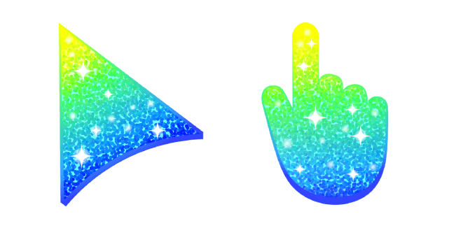 Yellow-Green-Blue Glittercustom cursor pack