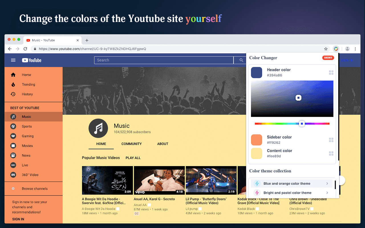 Theme & Color Changer for YouTube