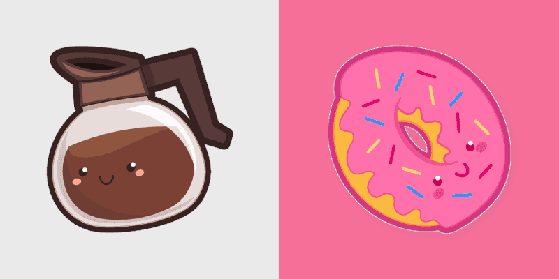 Cute Coffee & Donut Custom Mouse Cursor