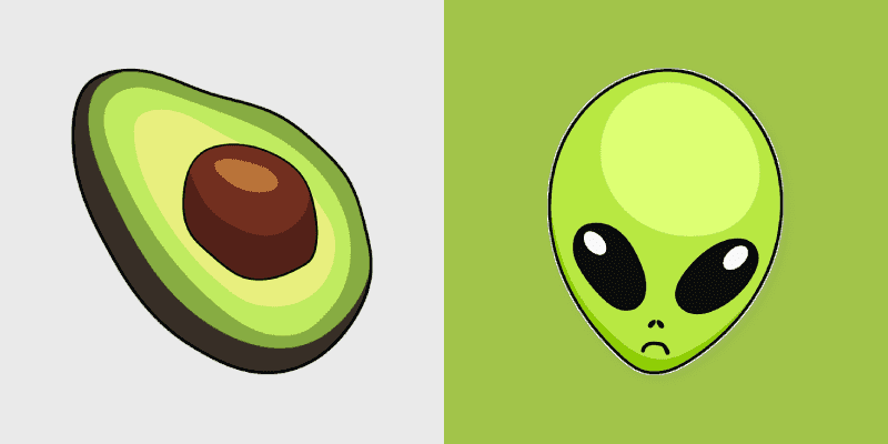VSCO Girl Cute Avocado & Alien Mouse Cursor Pack