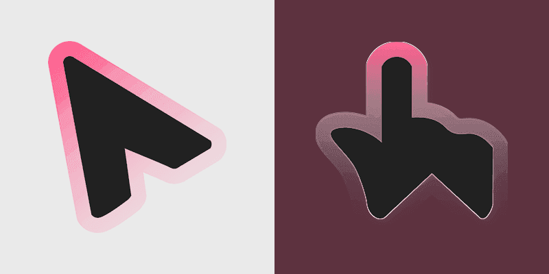 Cute Custom Cursor - Pink Dissolving on Black