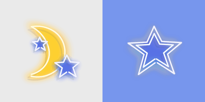 Custom Cute Cursor - Neon Moon & Star