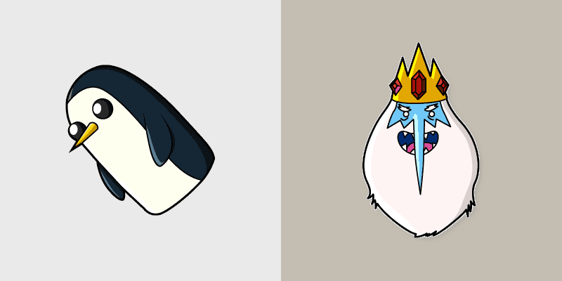 Custom Cursor Pack - Adventure Time Ice King & Gunter